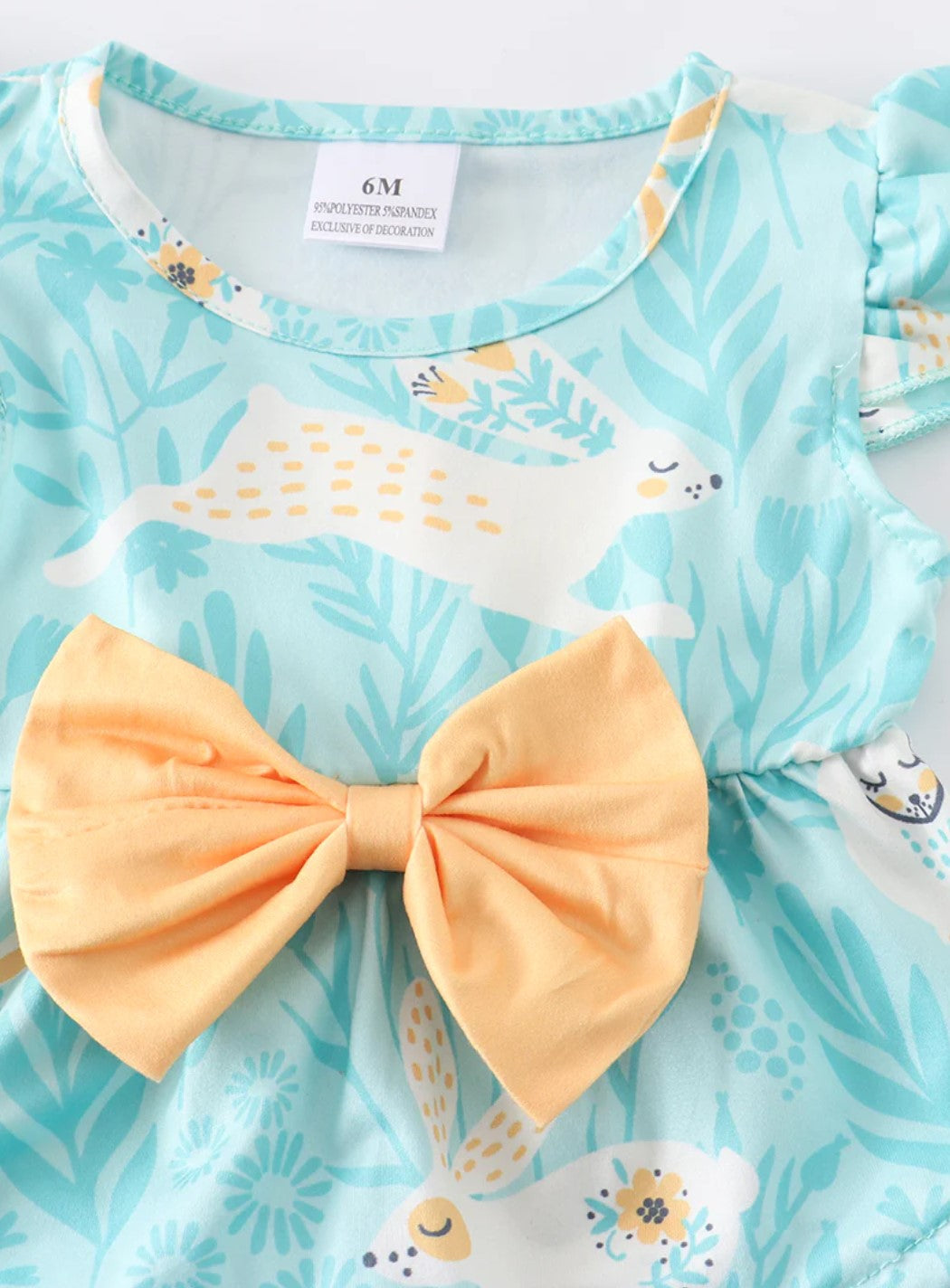 Blue Bunny Bow Romper