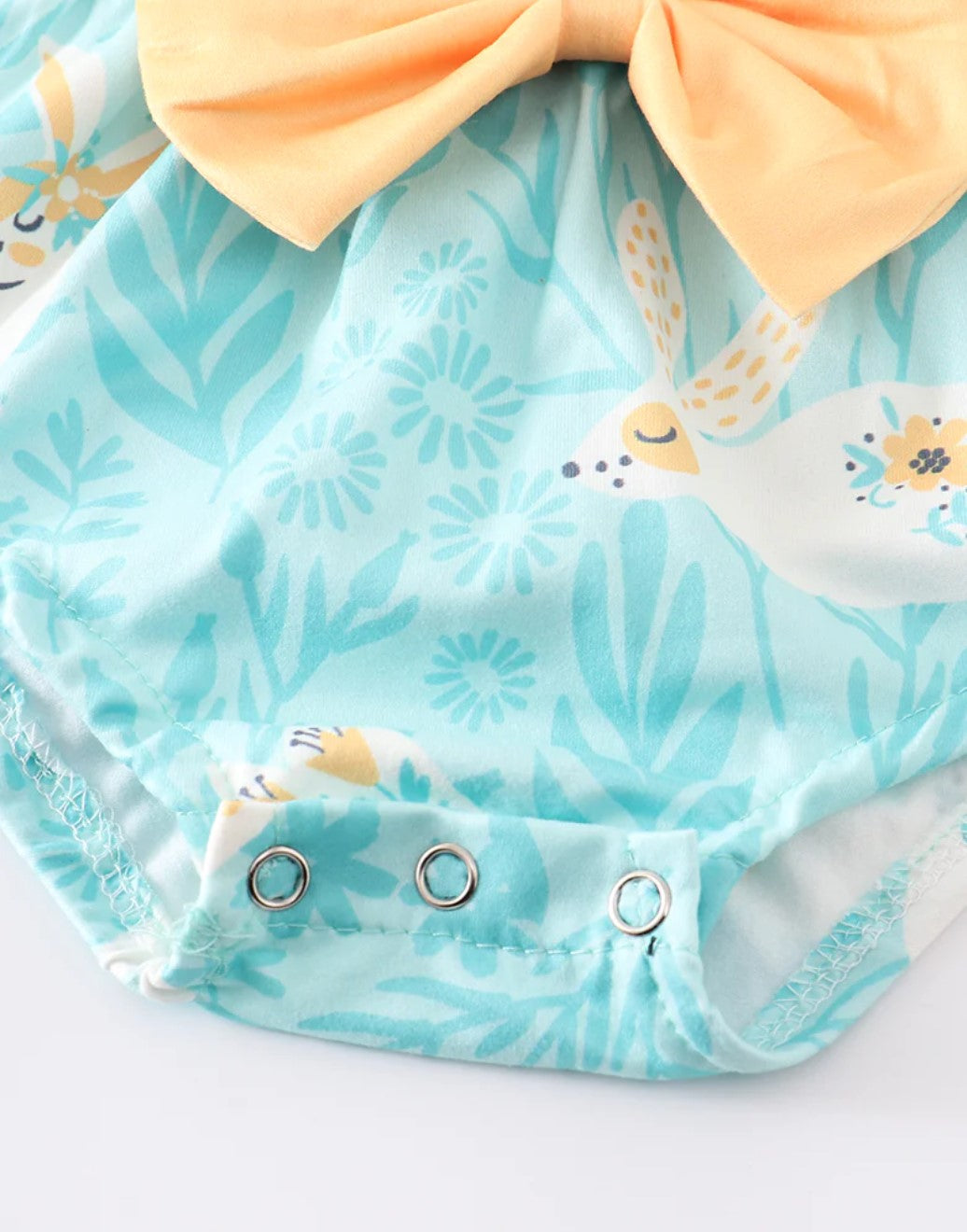 Blue Bunny Bow Romper