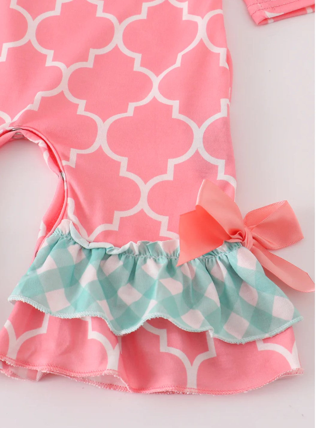 Pink Pig Bow Romper