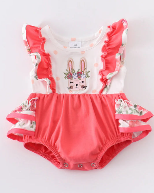 Pink Rabbit Ruffle Romper