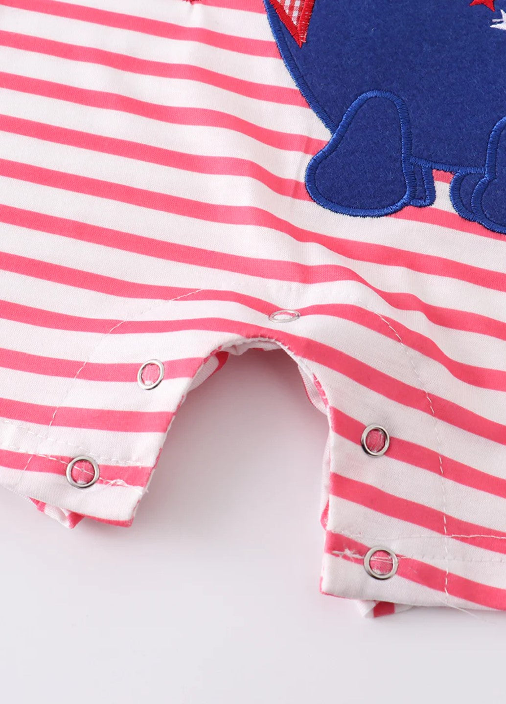 Patriotic Dinosaur Romper