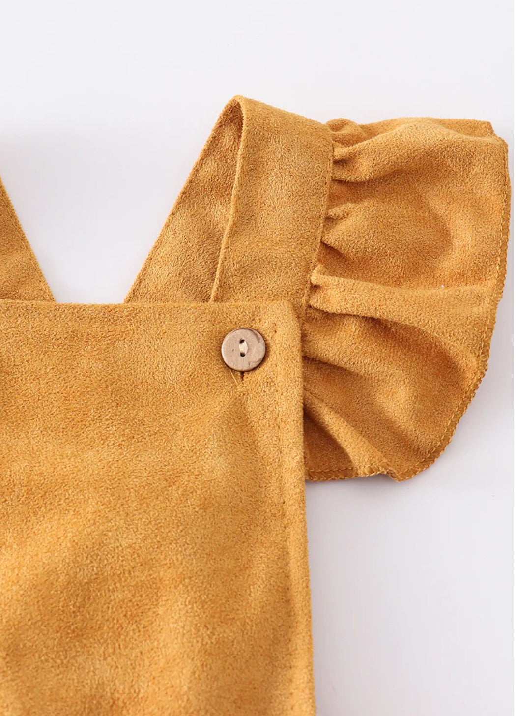 Suede Ruffle Jumper - Mustard