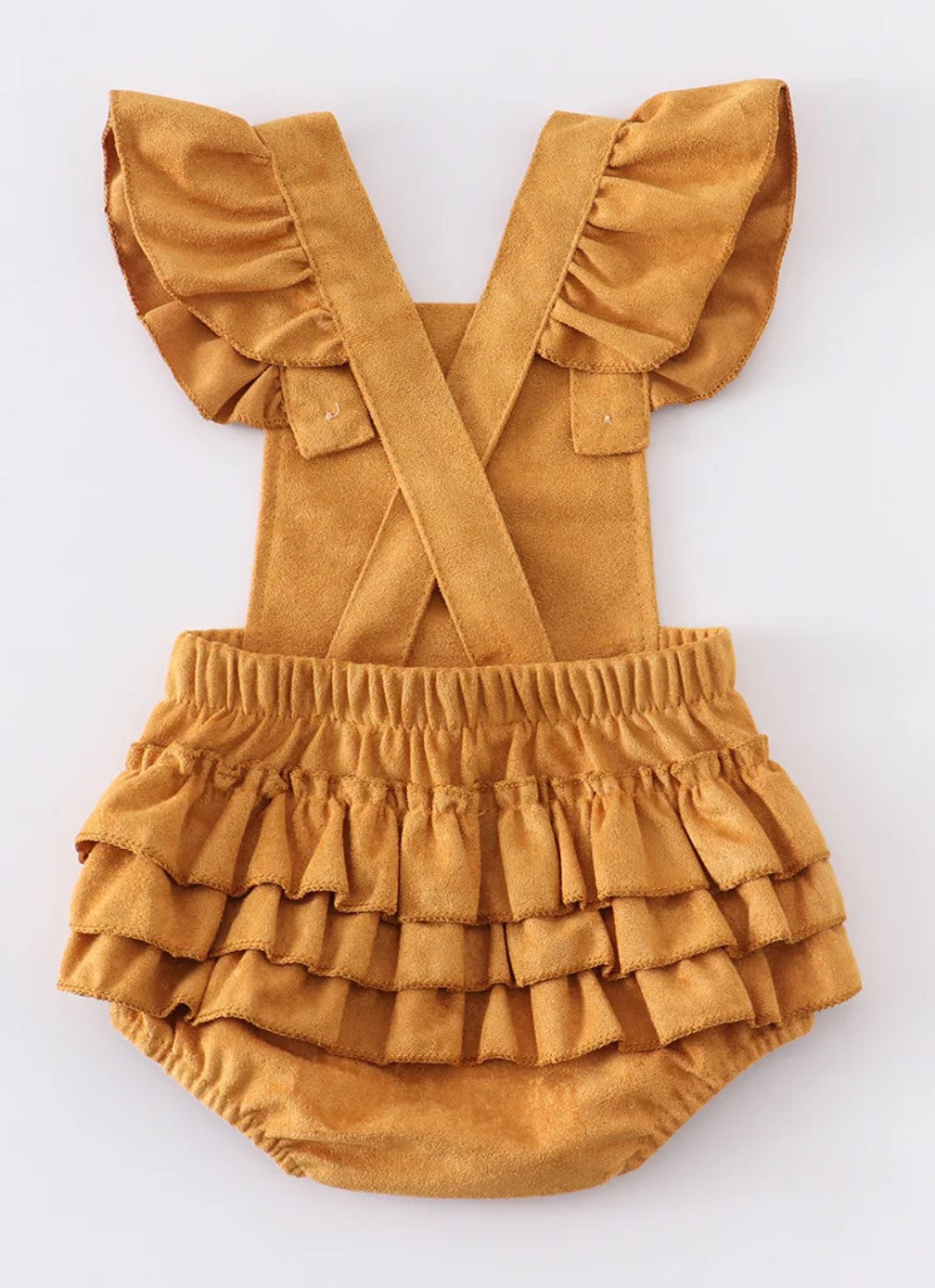 Suede Ruffle Jumper - Mustard