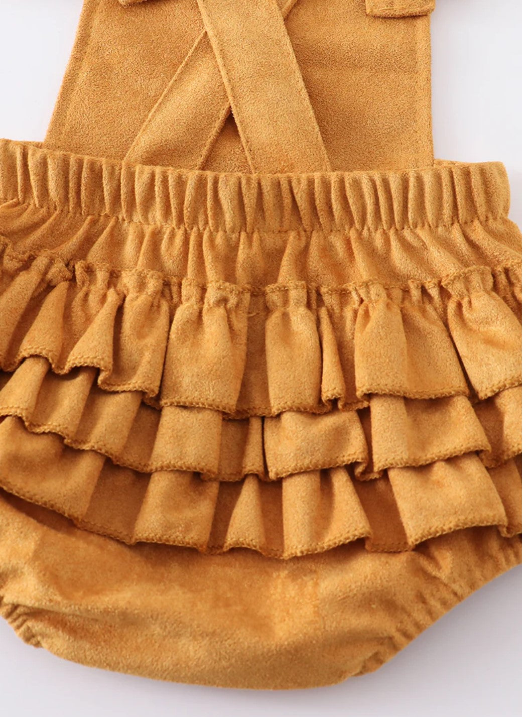 Suede Ruffle Jumper - Mustard