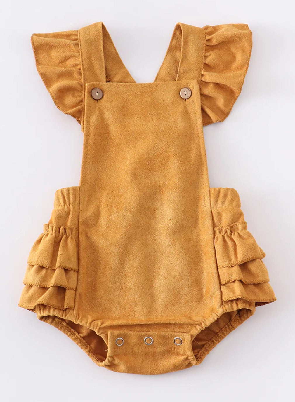 Suede Ruffle Jumper - Mustard